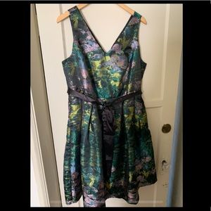 Liza Luxe green midi semi formal cocktail dress